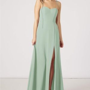 Azazie Rosey Bridesmaids Dress - Agave, worn once in good condition